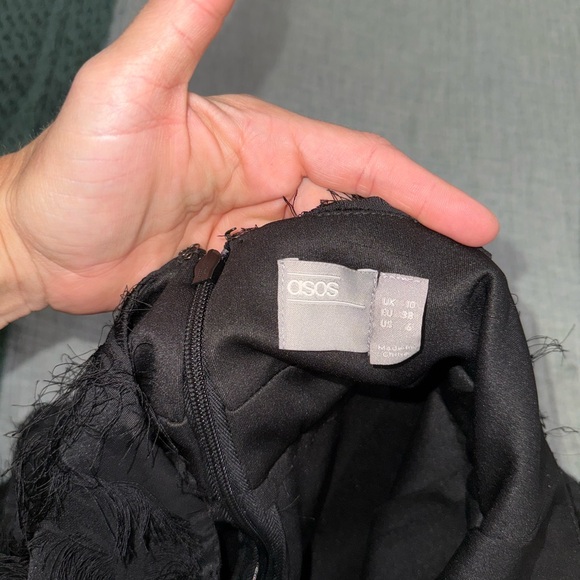 ASOS Gorgeous Black Textured Peplum Dress • Women’s Size 6 - Picture 6 of 6